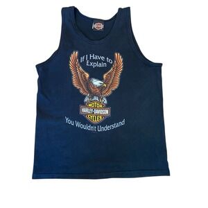 Vintage Harley Davidson Tank Top 1996 Black‎ House Of Harley Milwaukee Men's